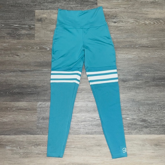 Bombshell Sportswear Blue & White Thigh High Leggings - Size Small - Picture 1 of 4